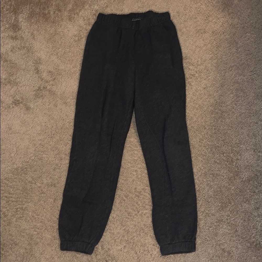 Brandy Melville Black Jogger Sweatpants with Elastic Cuffs